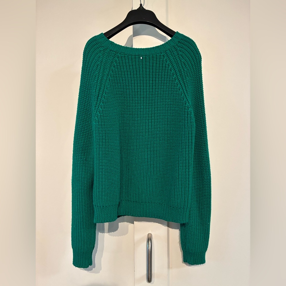 Sportmax Code M 🎄 Emerald Green Rabbit Fur Panel Sweater - Picture 4 of 6